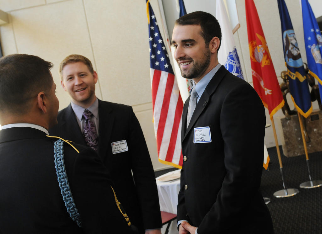 Student veteran and International Studies major, Jim Miller, at the annual Veterans Day luncheon on the Fairfax Campus. Photo by Nicolas Tan