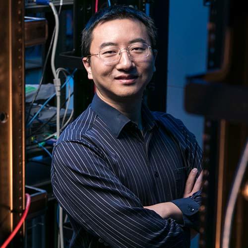 Mason ECE professor Kai Zeng in his cybersecurity lab